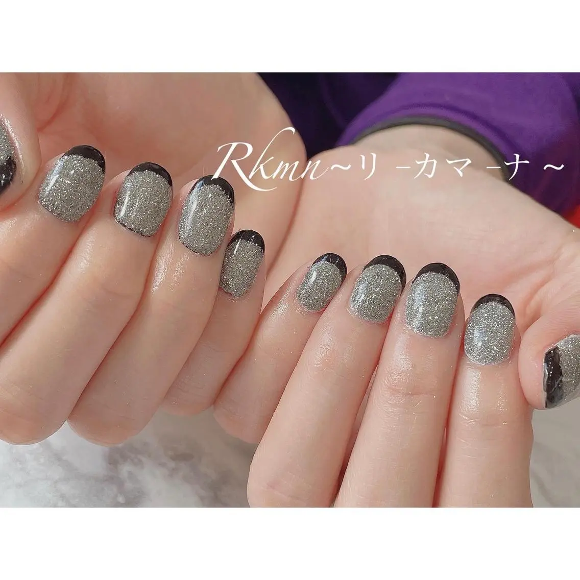 ネイル アートネイル フラッシュネイル フレンチネイル シルバー 春ネイル ハンドネイル フットネイル ハンドケア Rkmn ~リ-カマ-ナ~のネイルデザイン