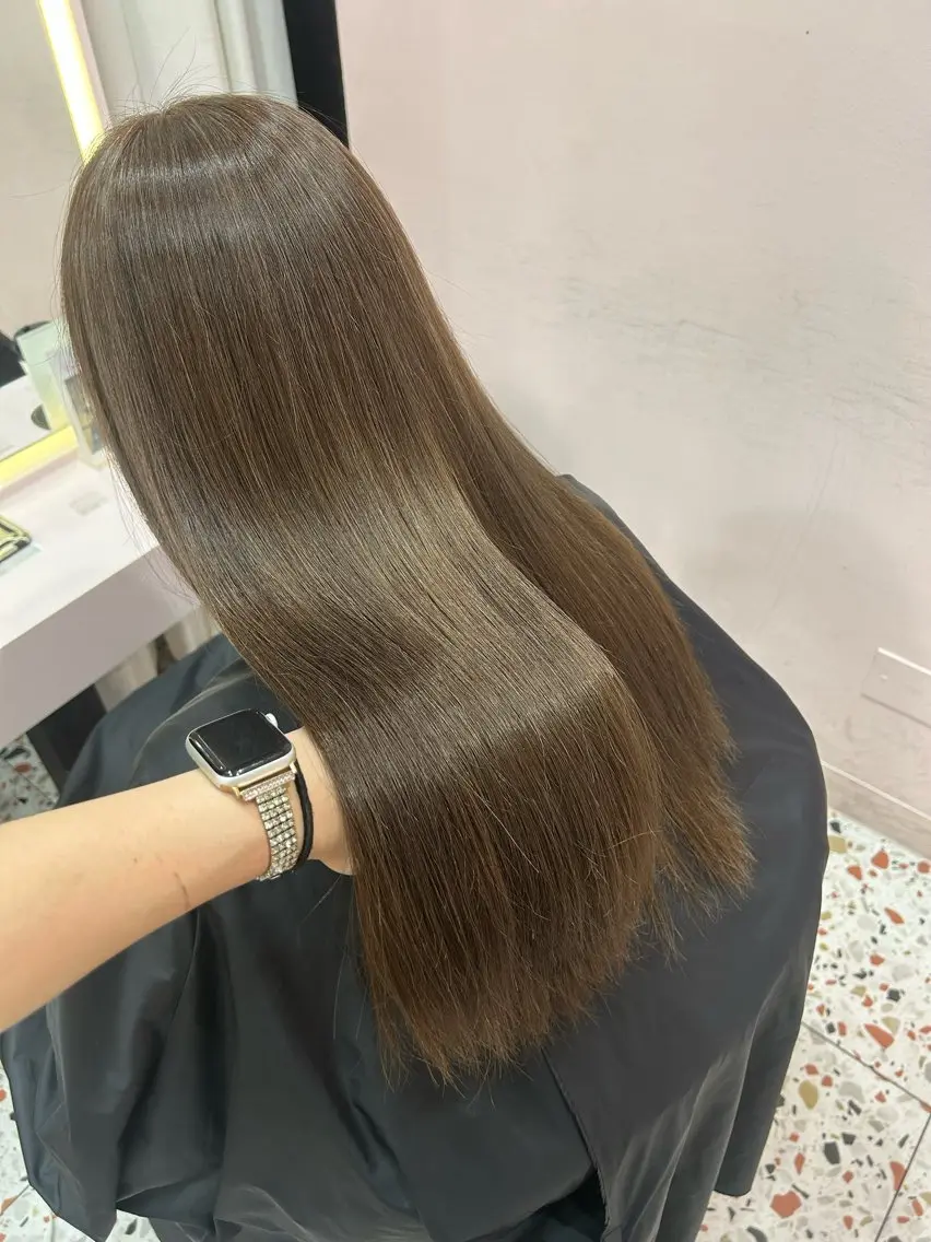 ロング カラー ベージュカラー ブリーチ ダブルカラー ブリーチなしカラー 小顔カット カット ヘアカラー トリートメント 表参道/ワンホンヘア SAAYA🖤のヘアスタイル
