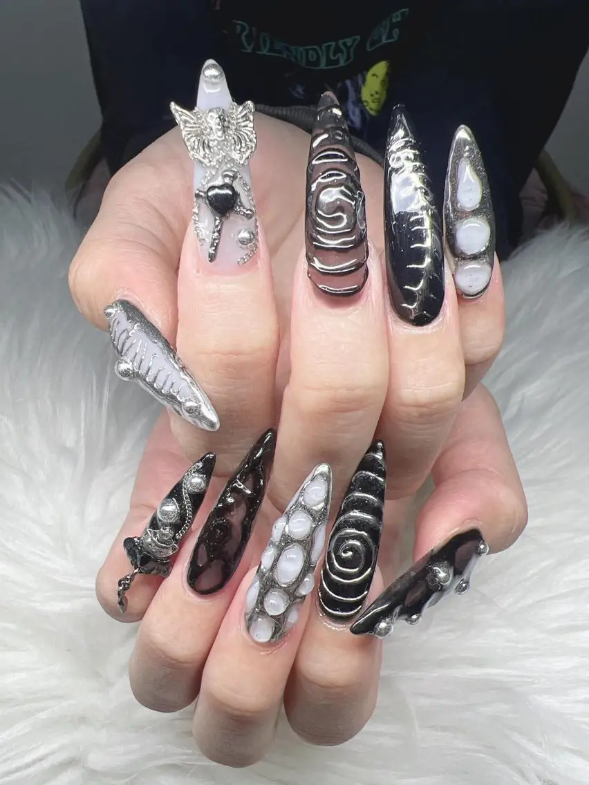 ネイル 長さ出し グラデーション 卒業式 キラキラネイル マグネットネイル ハンドネイル Lee Nailsのネイルデザイン
