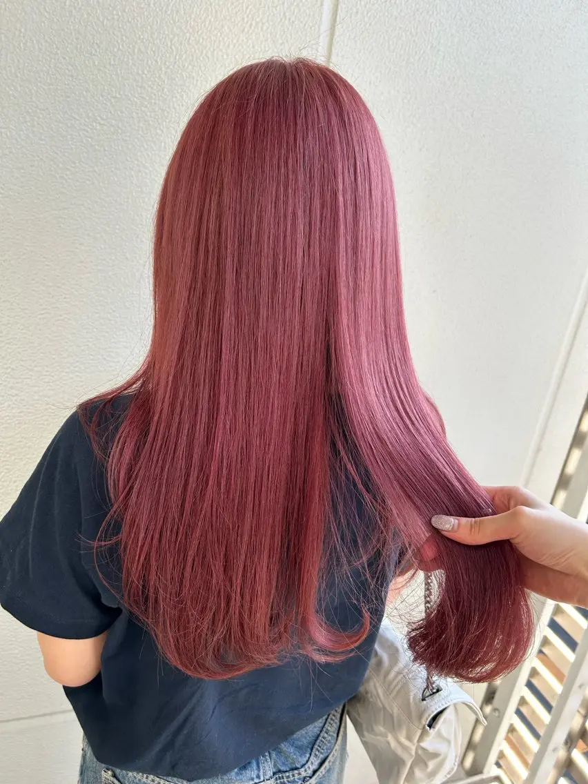 ロング カラー ピンクカラー 《暖色/韓国hair 》🇰🇷桑原ユキネのヘアスタイル