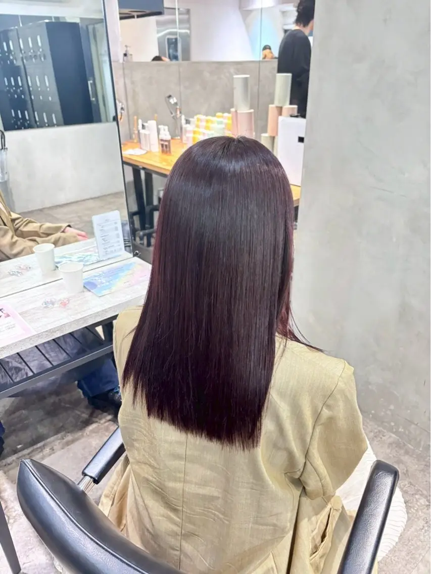 ミディアム カラー ヘアアレンジ ヘアカラー トリートメント 💟艶髪ワンカラー 💟/ミオのヘアスタイル