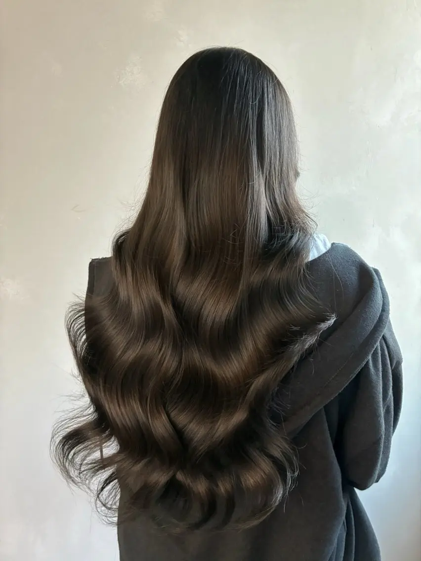 ロング カラー ベージュカラー ブリーチ 透明感カラー ダブルカラー ブリーチなしカラー ヘアカラー トリートメント サヤ/寒色カラー/ 美髪矯正のヘアスタイル