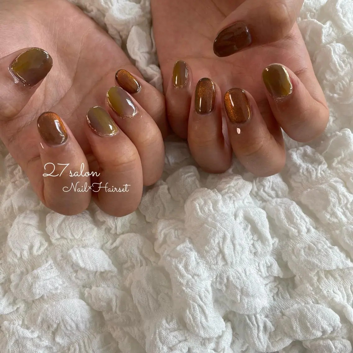 ネイル マグネットネイル ニュアンスネイル 27salon yuinaのネイルデザイン