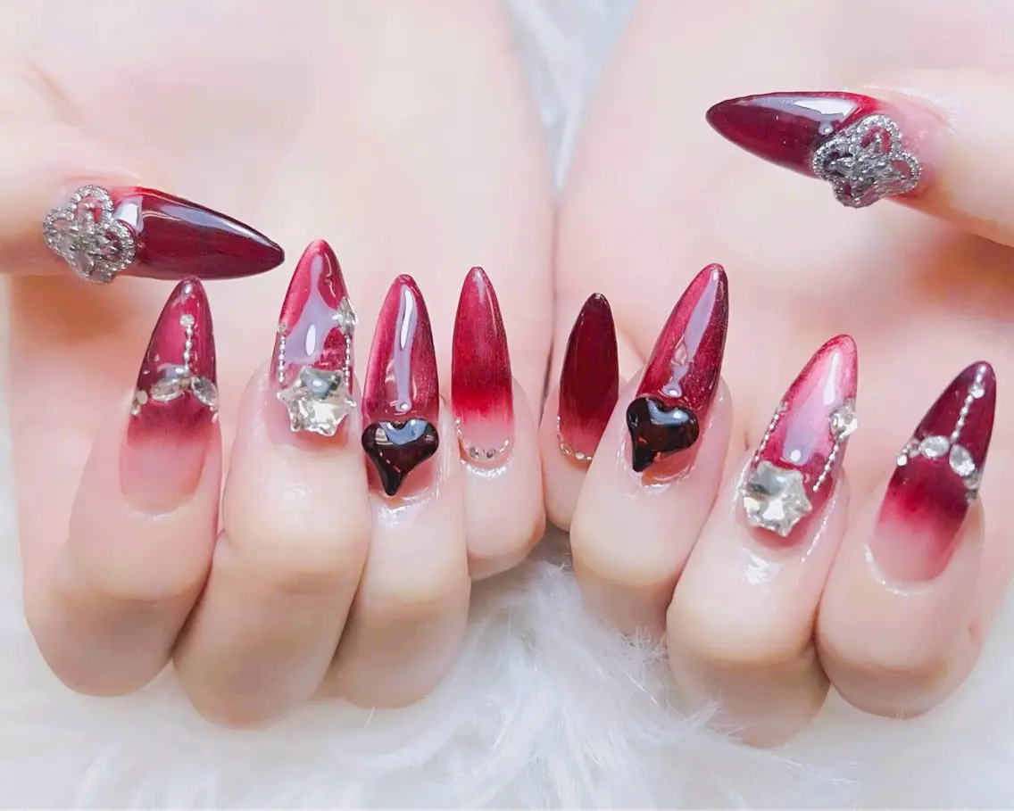 ネイル チークネイル 長さ出し フットネイル 韓国ネイル マグネットネイル ハンドネイル ハンドケア AN NAIL _HOAのネイルデザイン