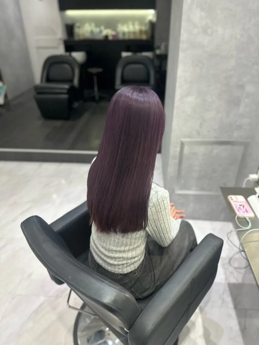 ロング カラー ラベンダーカラー ヘアカラー トリートメント 中村 さきのヘアスタイル