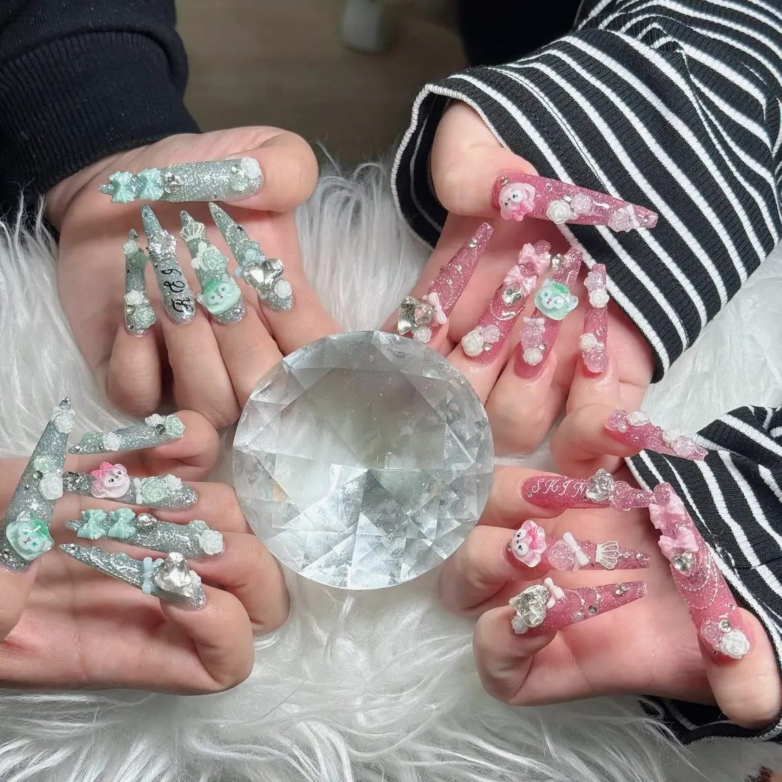 ネイル フットネイル フレンチネイル グラデーション 韓国ネイル ロングネイル ハンドネイル Hani Nail Salonのネイルデザイン