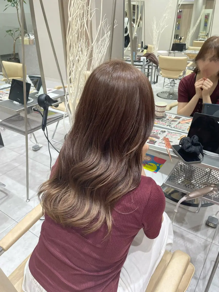 ロング カラー カット ヘアカラー ヘアセット/ 透明感カラー🎀あやのヘアスタイル