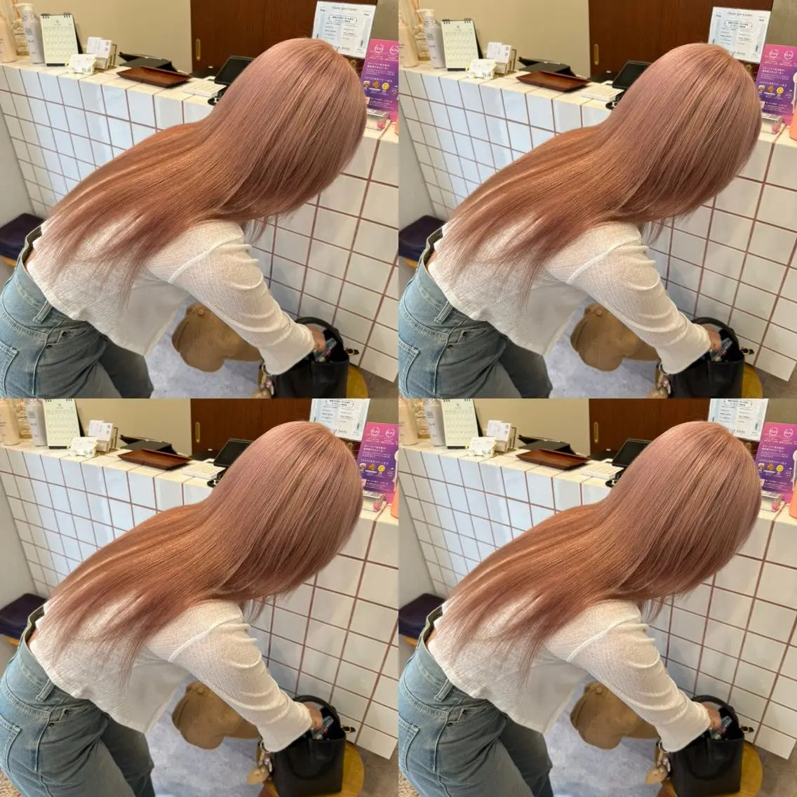 ミディアム カラー ブリーチ ダブルカラー イヤリングカラー イルミナカラー ブリーチなしカラー ヘアカラー トリートメント moc立川 ケアブリーチのヘアスタイル
