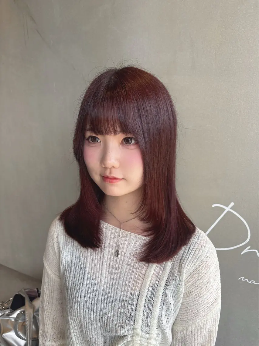 セミロング カット ヘアカラー 🎀韓国レイヤー/透 明感カラー/airiのヘアスタイル