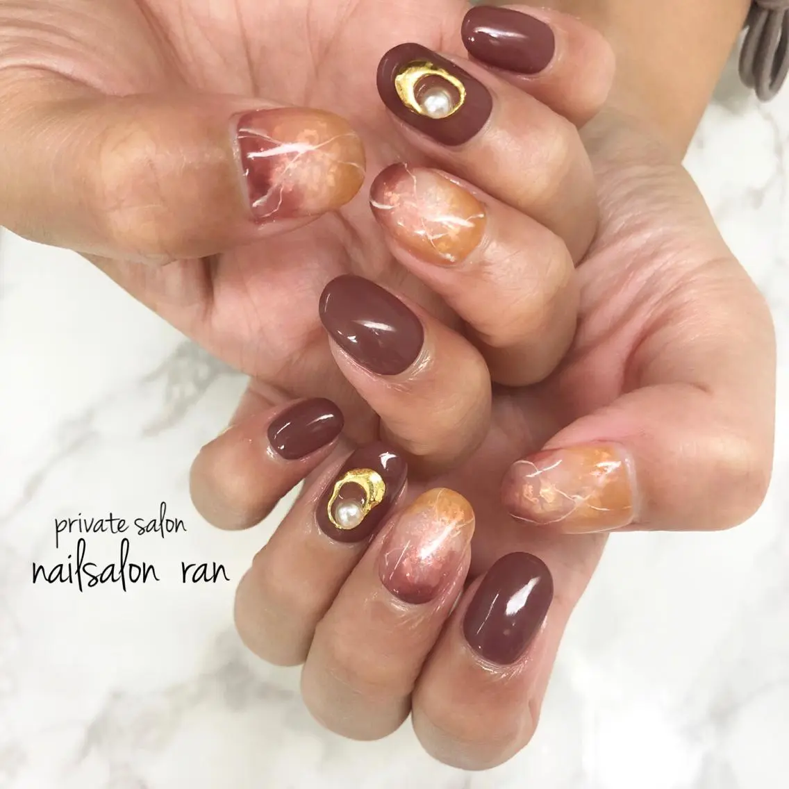 ネイル 大理石ネイル(マーブル) 持ち込み nailsalon ranのネイルデザイン