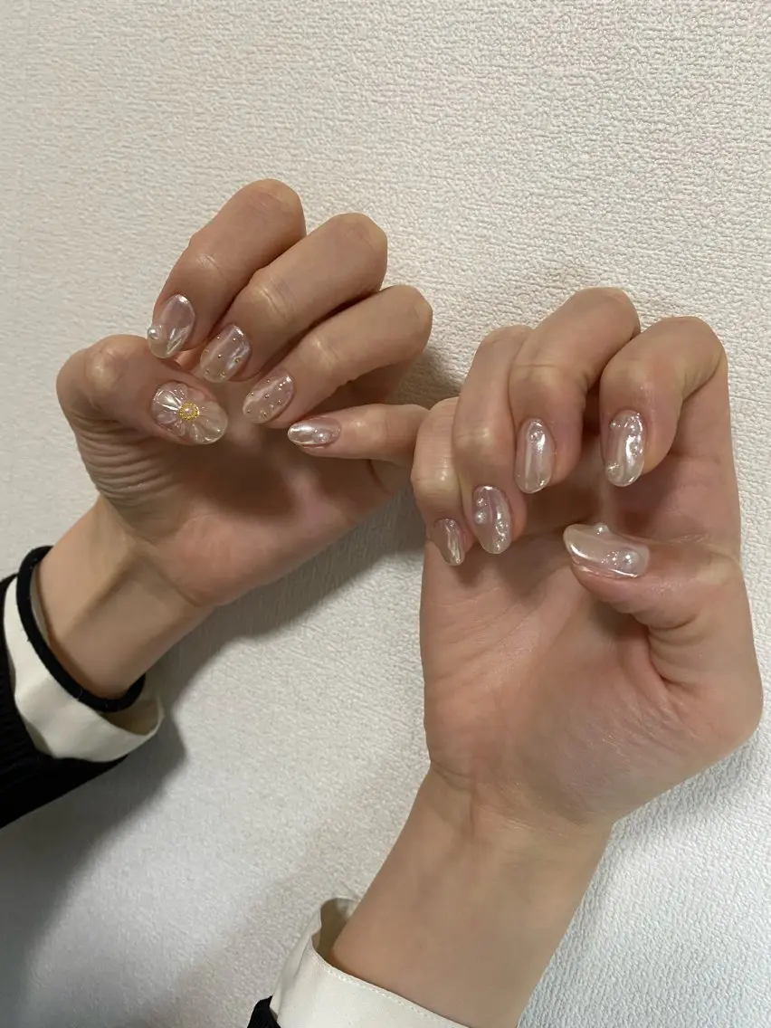 ネイル ニュアンスネイル ハンドネイル 自宅サロン FeelFreeのマツエク・マツパデザイン