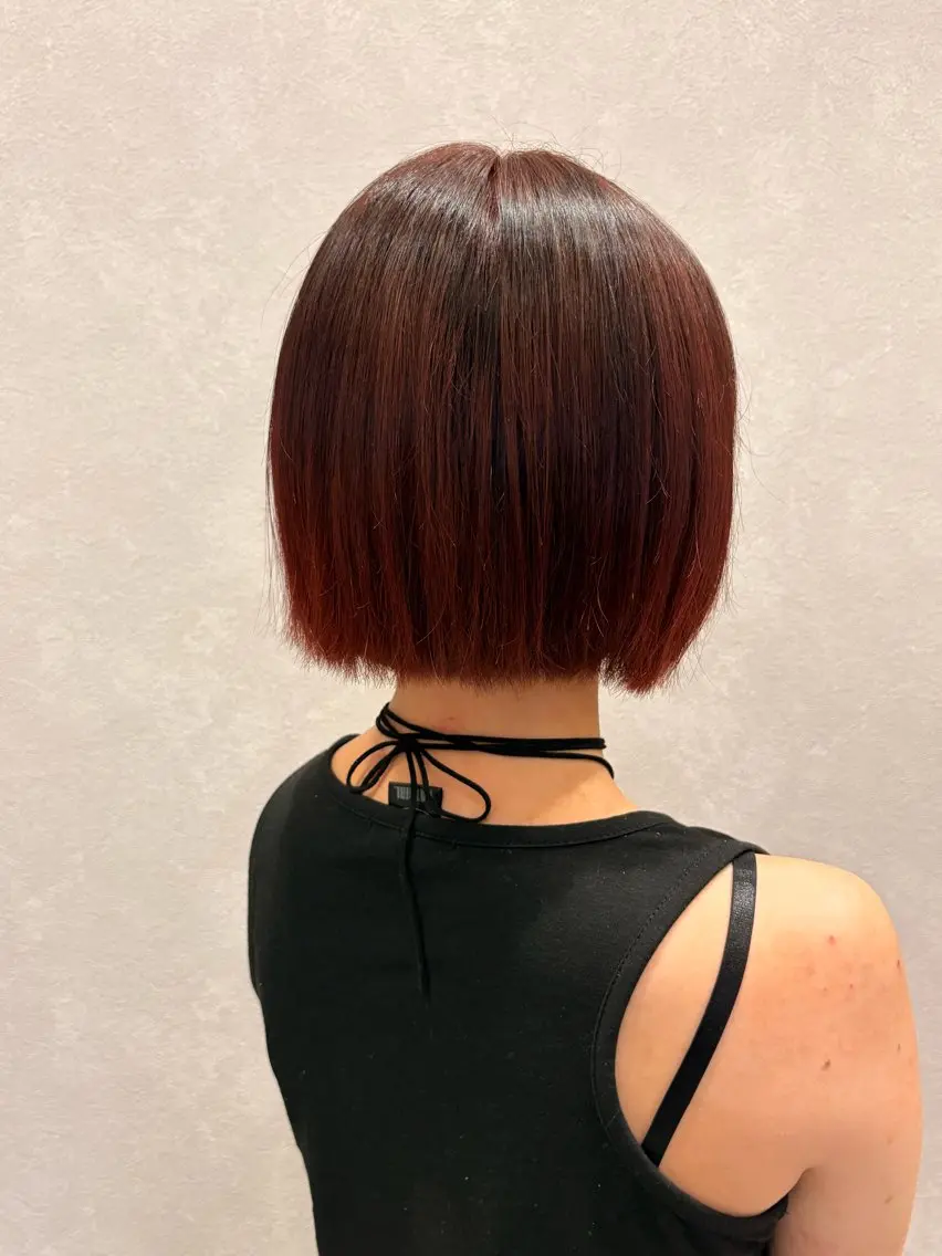 ショート カラー レッドカラー ヘアカラー 谷部 流希斗のヘアスタイル
