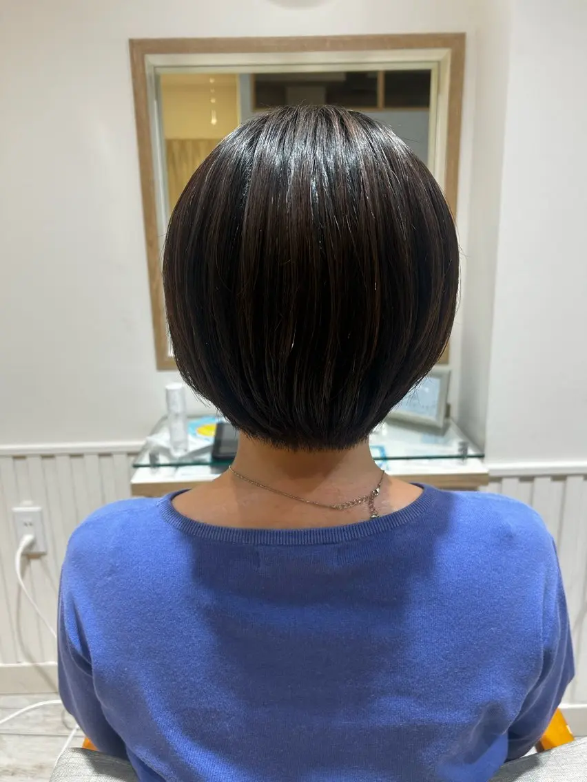ショート ショートボブ ボブ ショートヘア 縮毛矯正 大川 夏実のヘアスタイル