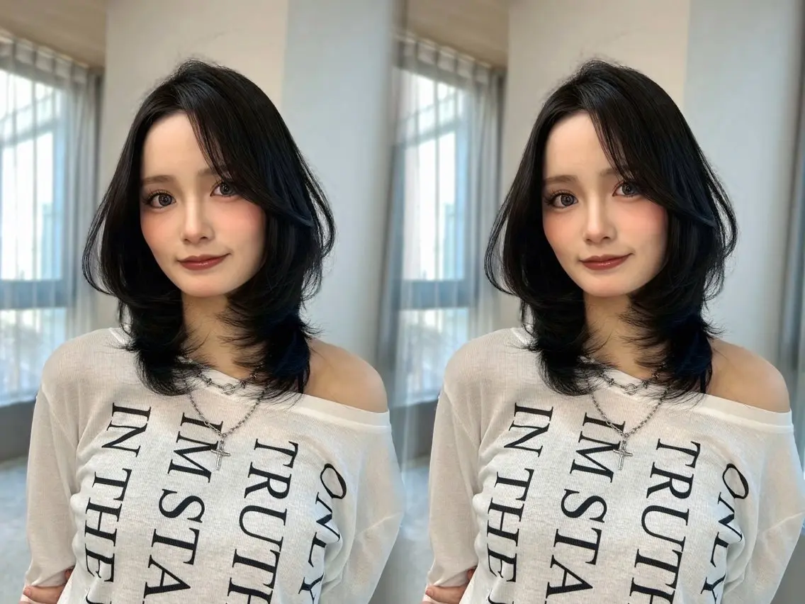 ミディアム カット ヘアカラー 木串 楽人のヘアスタイル