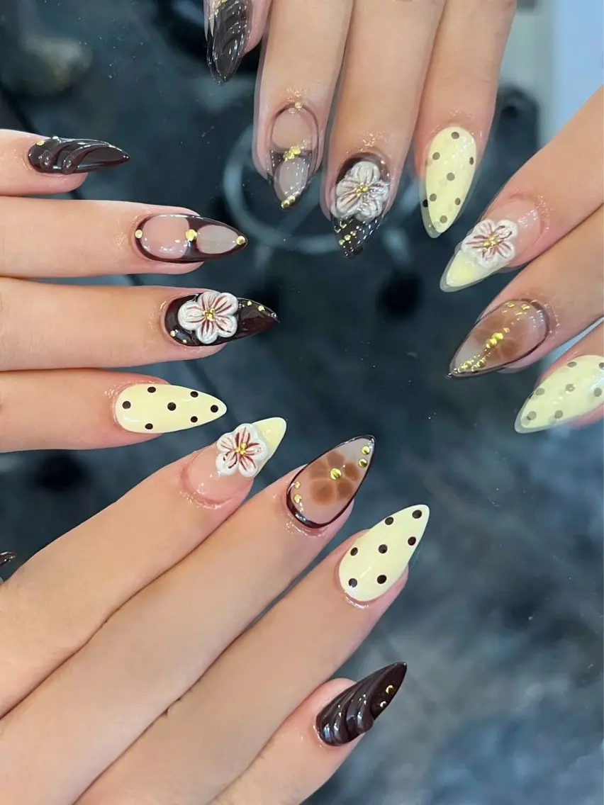 ネイル ガーリー ハート 韓国ネイル ニュアンスネイル リボン Sora nail 長さ出し専門店のネイルデザイン