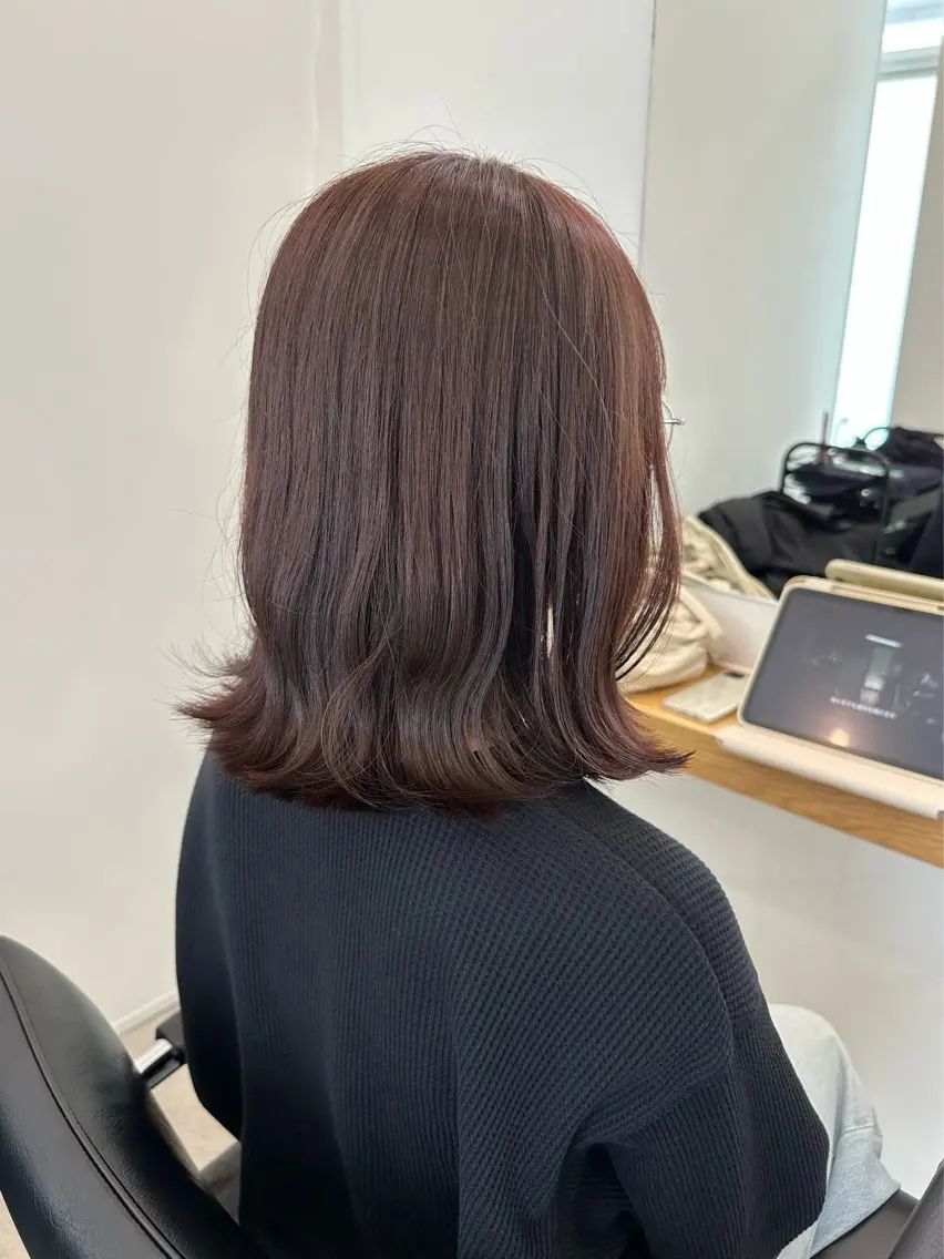 ミディアム カラー カット ヘアカラー トリートメント レイヤー/ナチュラル 💐nao.のヘアスタイル