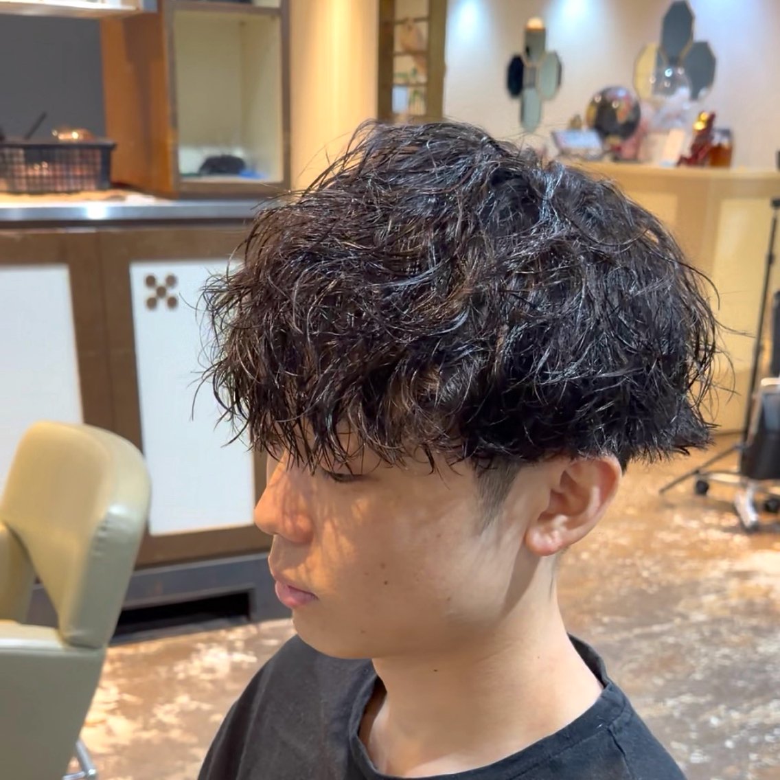 メンズ カット パーマ 原田 黎也のヘアスタイル