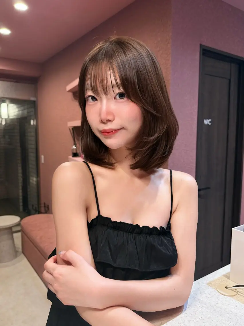 ミディアム カット ヘアカラー トリートメント 透明感カラー♡ 原宿美容室¦Rinaのヘアスタイル