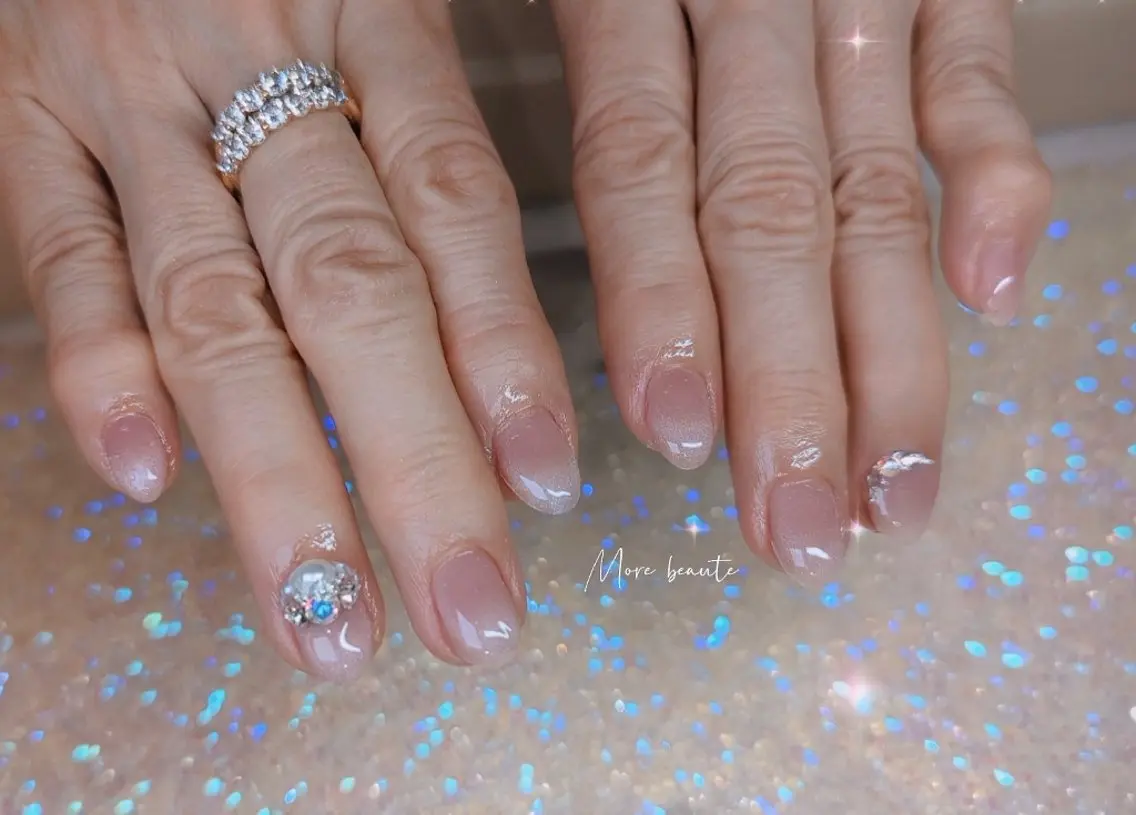ネイル 長さ出し ジェルネイル ハート 韓国ネイル マグネットネイル ハンドネイル I LOVE ME NAIL.。.:*♡のネイルデザイン