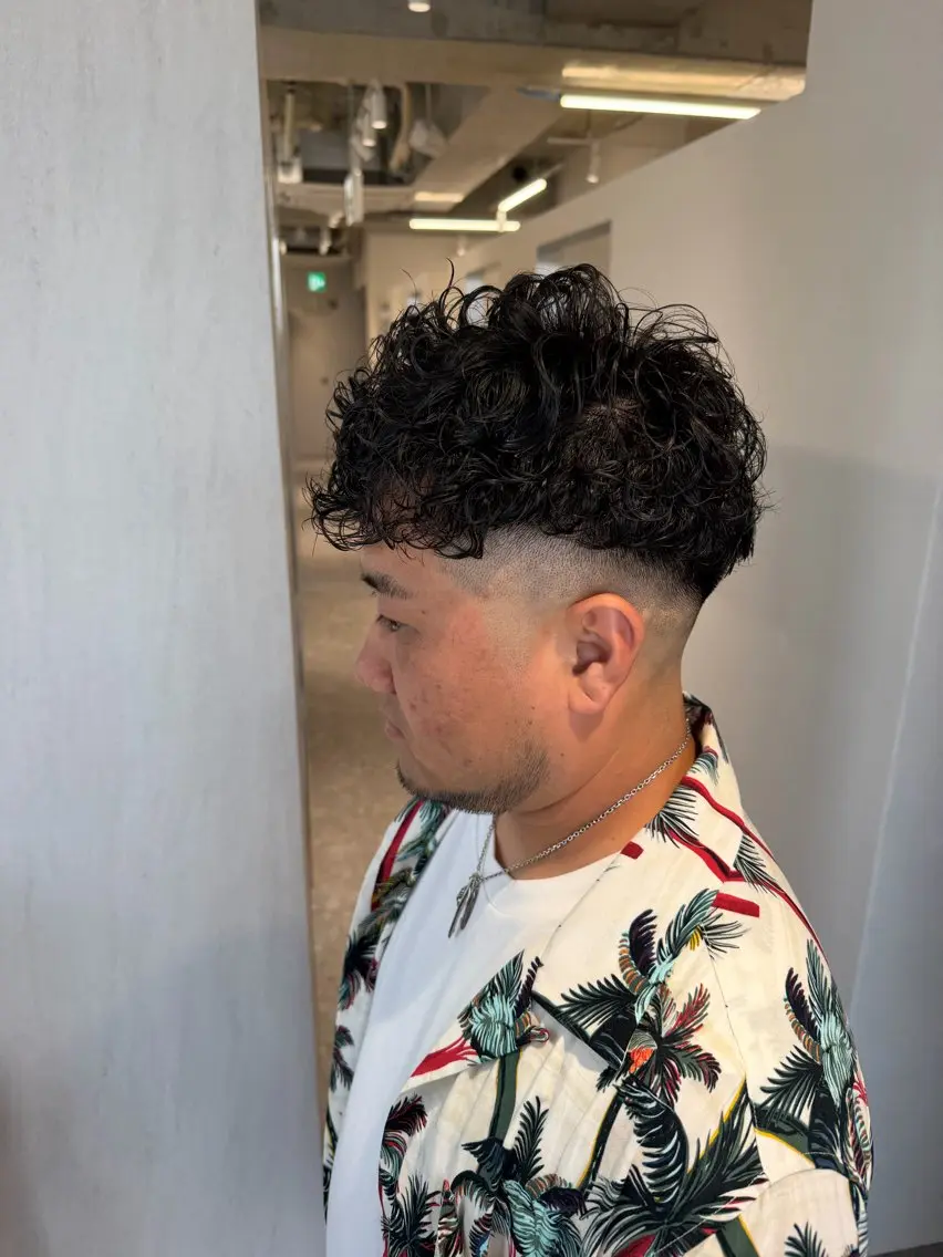 パーマ メンズ カット パーマ ヘアセット 個室サロンKAITO メンズ特化美容師のヘアスタイル