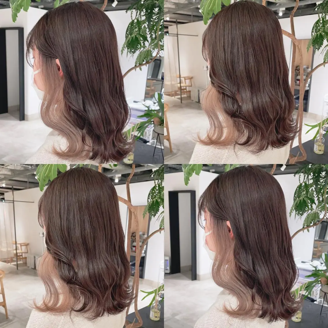 ミディアム カラー ベージュカラー ブラウンカラー ヘアカラー トリートメント 渋谷:インナーカラー ／🍒エリカ🍒のヘアスタイル