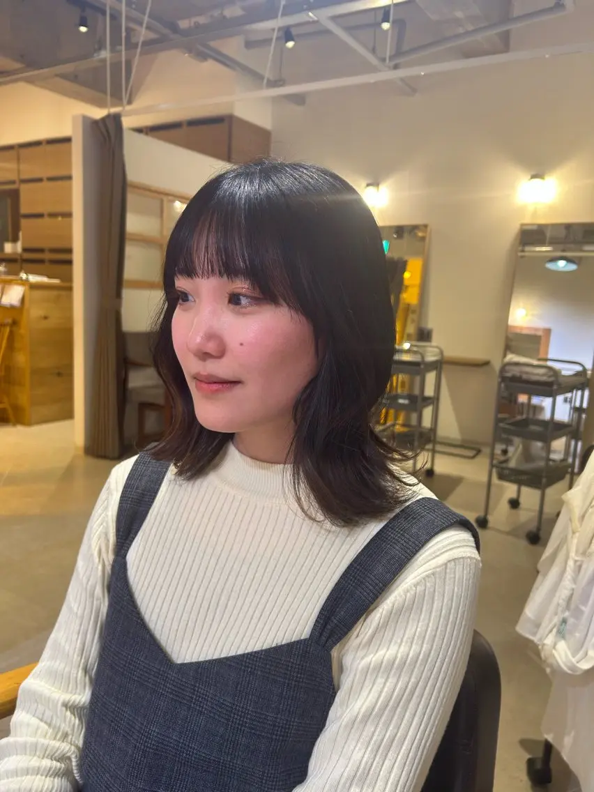 ミディアム カラー くびれヘア SHICUNE /ミホのヘアスタイル