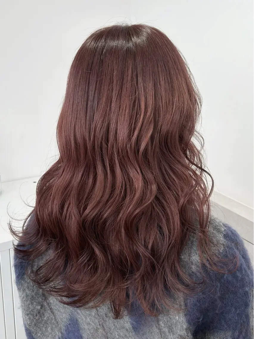 セミロング カラー ブラウンカラー ピンクカラー ピンクブラウン レッドカラー レッドブラウン suiw /AYAのヘアスタイル