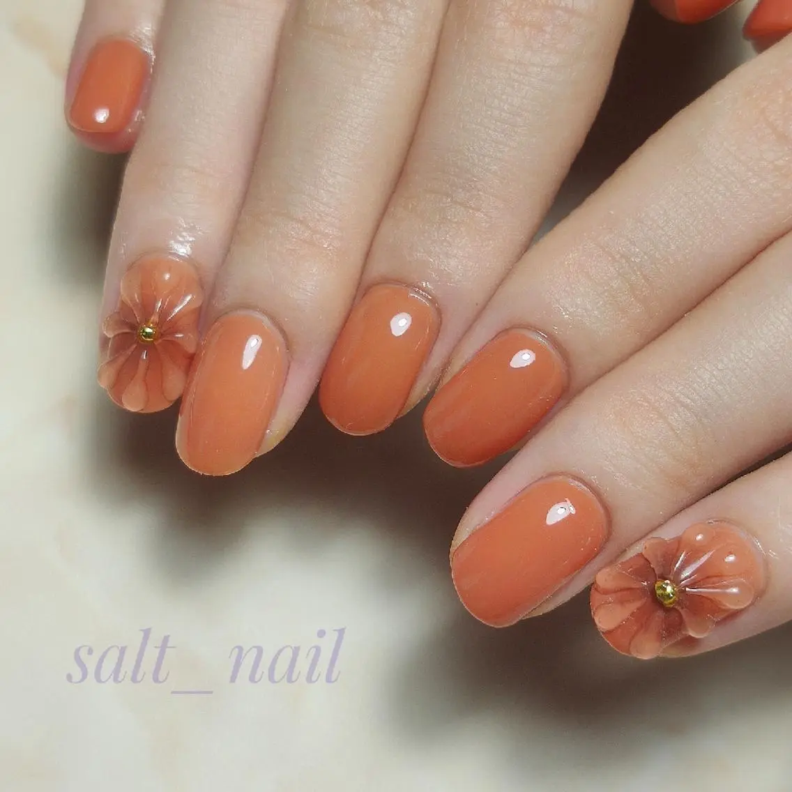 ネイル フラワーネイル ぷっくりネイル 個人サロン saltnailのネイルデザイン
