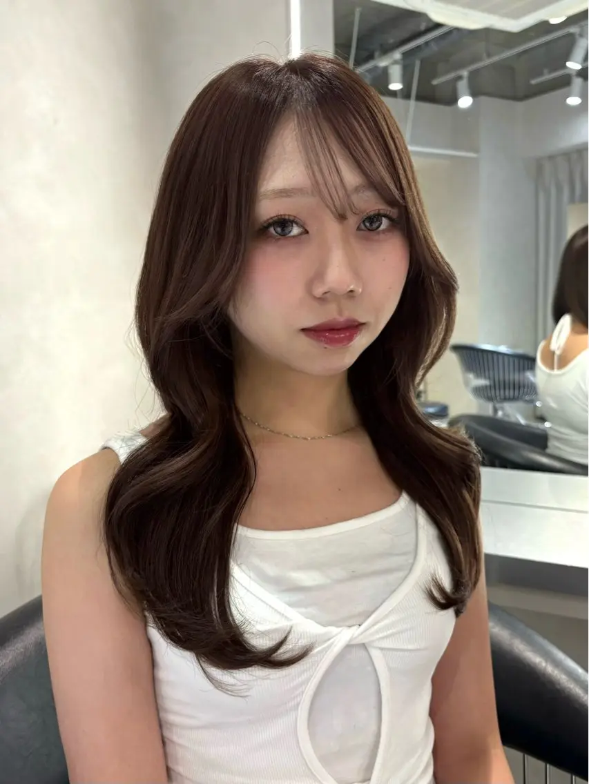 ロング カラー ブラウンカラー ショコラブラウン ヘアカラー トリートメント ‎🖤艶髪 × 透明感カラー│フウカのヘアスタイル