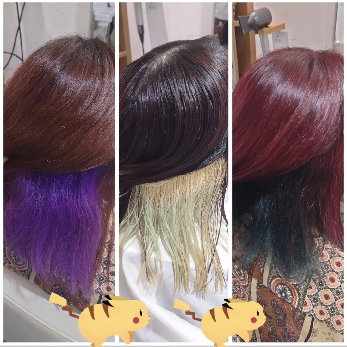 カラー ヘアアレンジ ミディアム ブリーチ ハイトーンカラー インナーカラー ラベンダーカラー カット ヘアカラー トリートメント かわい ゆうな 髪質改善/縮毛矯正のヘアスタイル