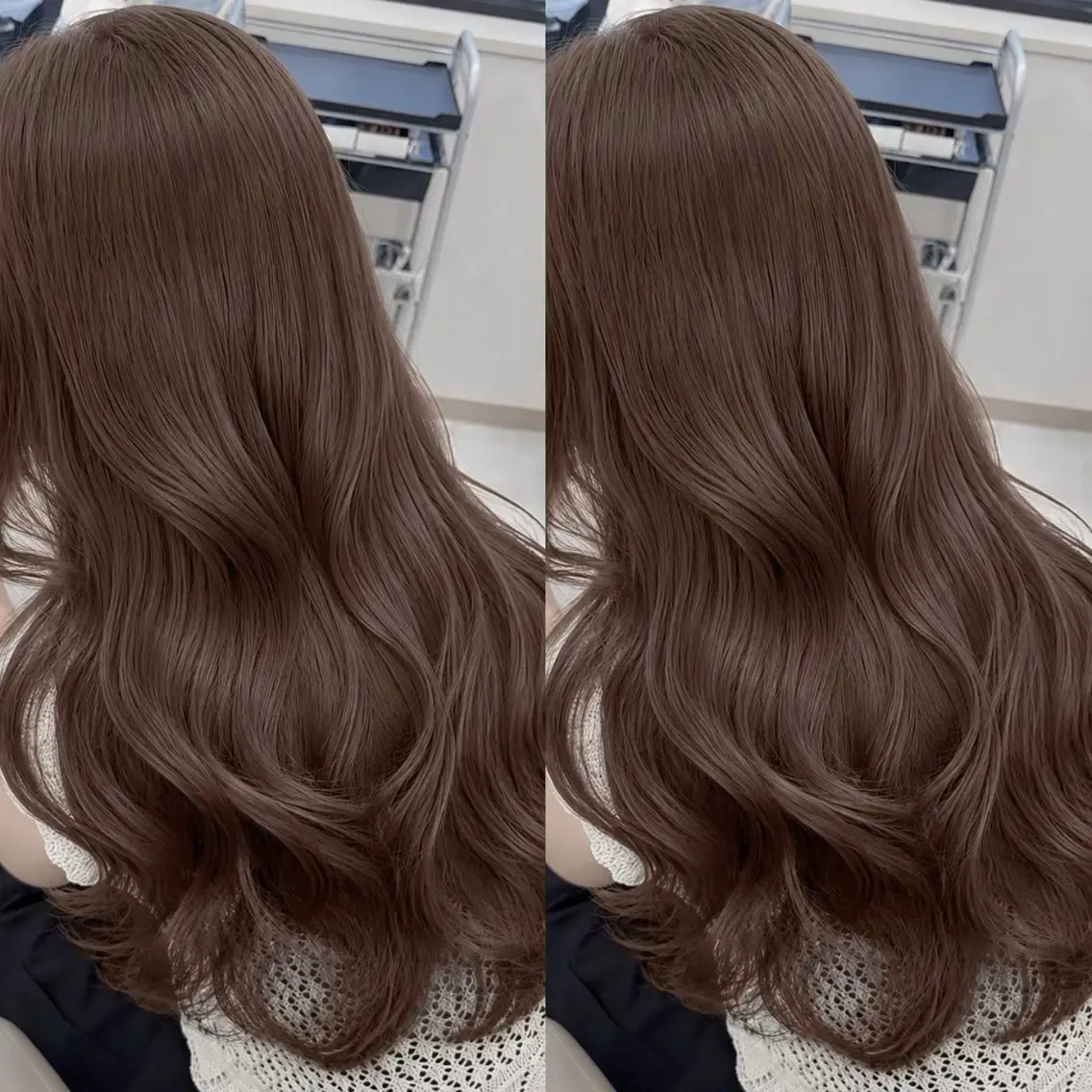 ロング 簡単ワンカールレイ ヤーカット清水隆央のヘアスタイル
