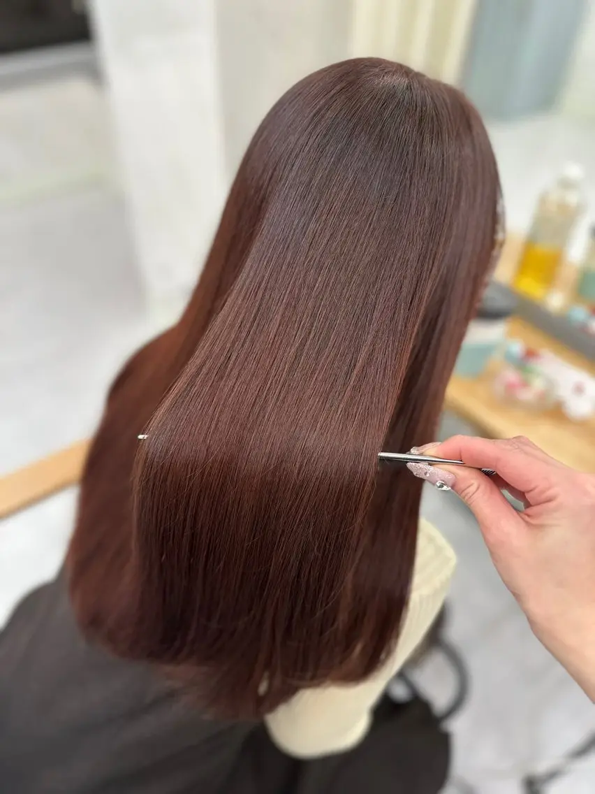 ロング カラー ブリーチ ブラウンカラー 透明感カラー ダブルカラー ブリーチなしカラー カット ヘアカラー トリートメント 髪質改善🩵縮毛矯正 代々木/木下のヘアスタイル