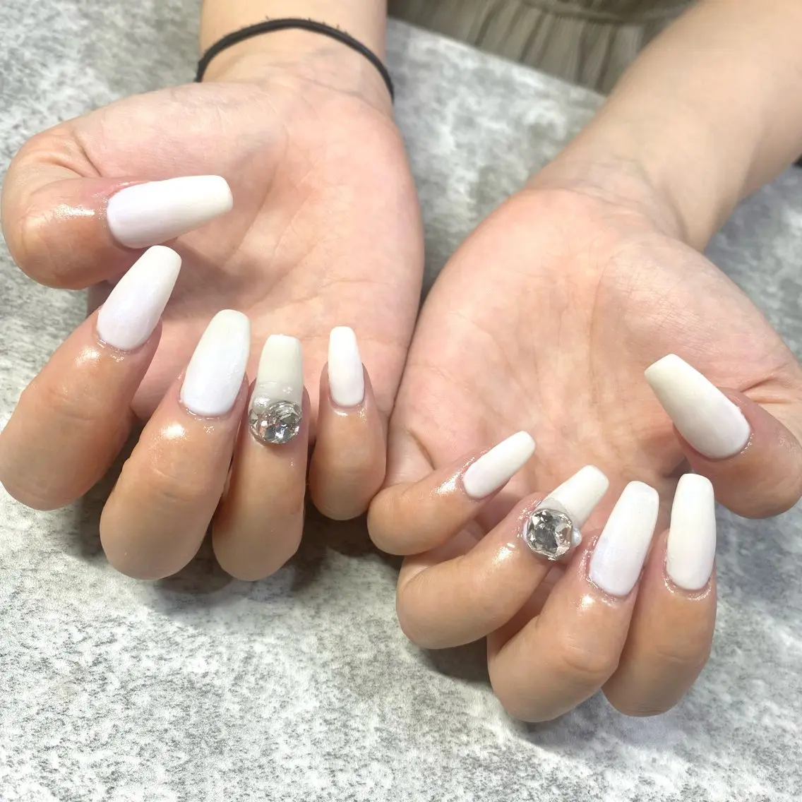 ネイル ワンカラーネイル ホワイト ハンドネイル ★Rinail... .のネイルデザイン