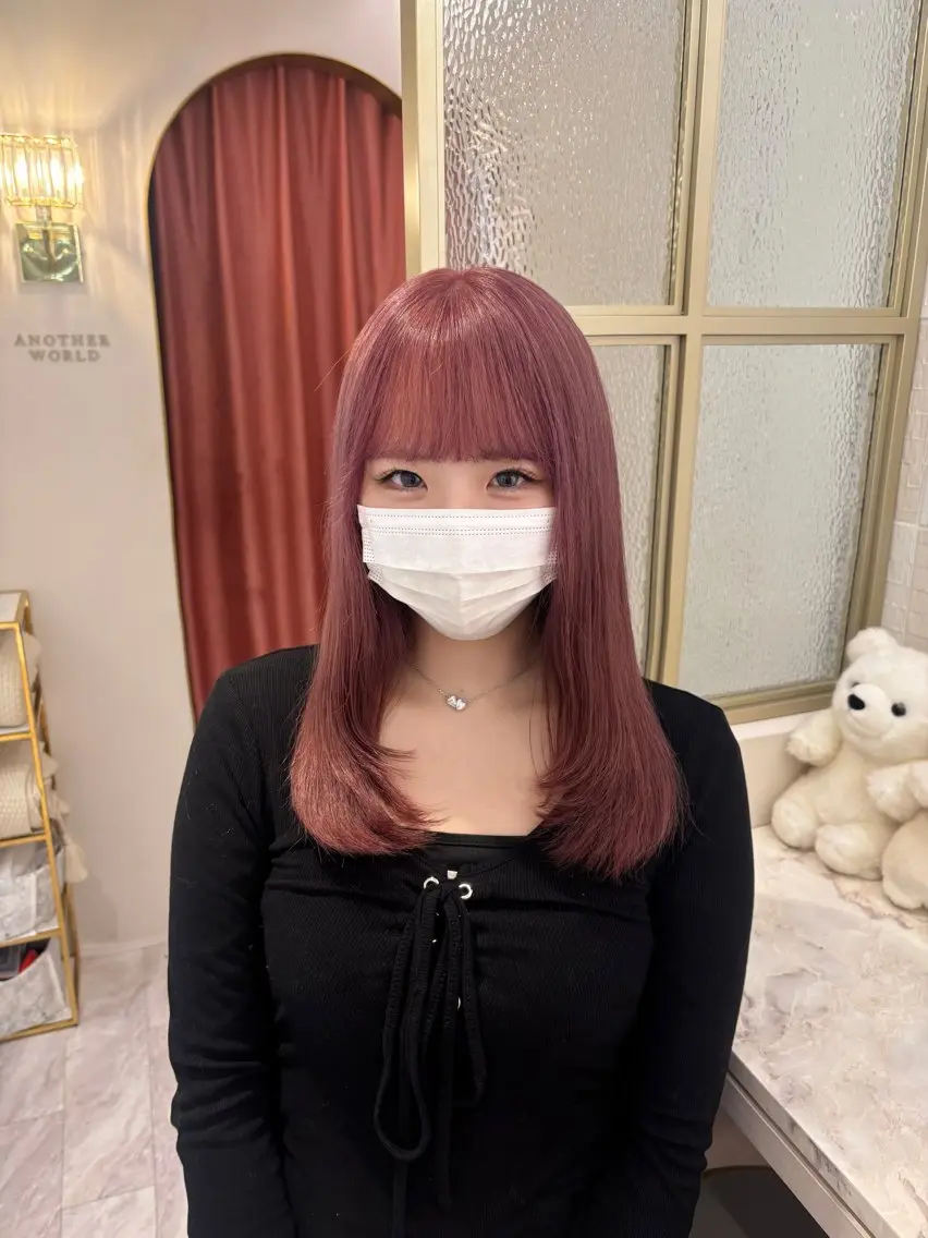 ミディアム 桃瀬 綾音 カラー/縮毛募集中♡のヘアスタイル