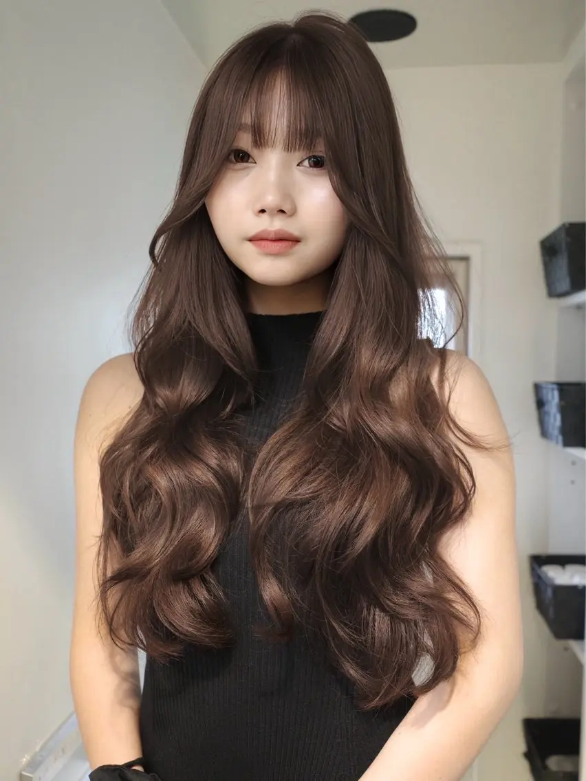 ロング カラー ヘアカラー 原宿🩵 ブリーチカラー優海のヘアスタイル