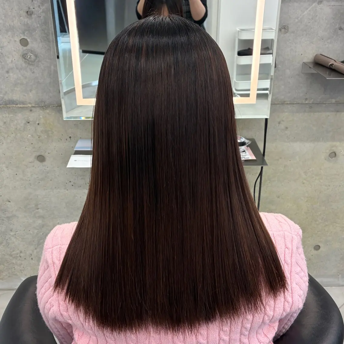 ロング 縮毛矯正 縮毛矯正 トリートメント hikari/大名/ 暖色カラー/ブリーチのヘアスタイル