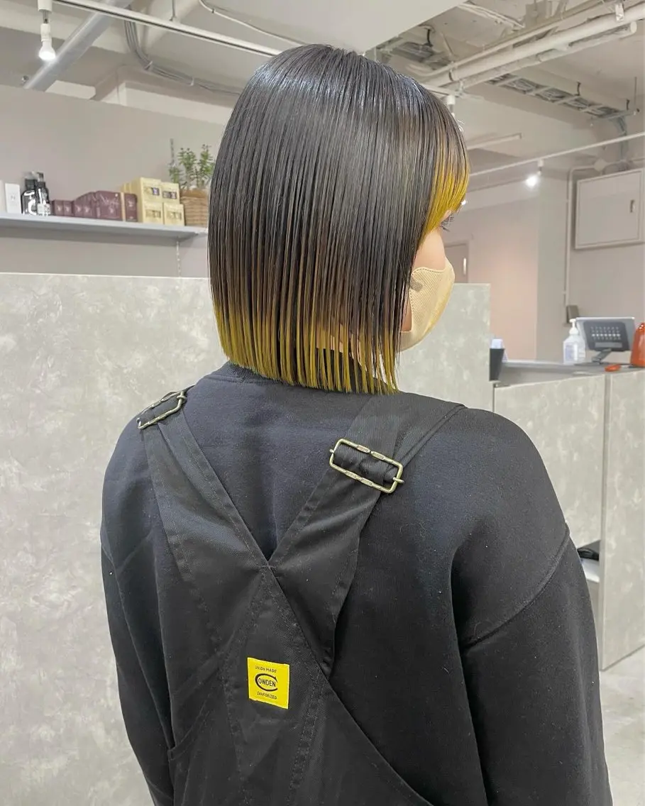 ショート カラー イエローカラー ボブ カット ヘアカラー トリートメント 艶髪/透明感カラー tawadaのヘアスタイル