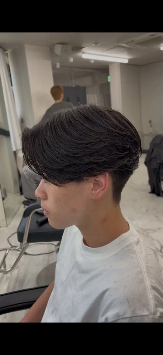 ミディアム ミディアムパーマ カット パーマ フジイ カナウのヘアスタイル