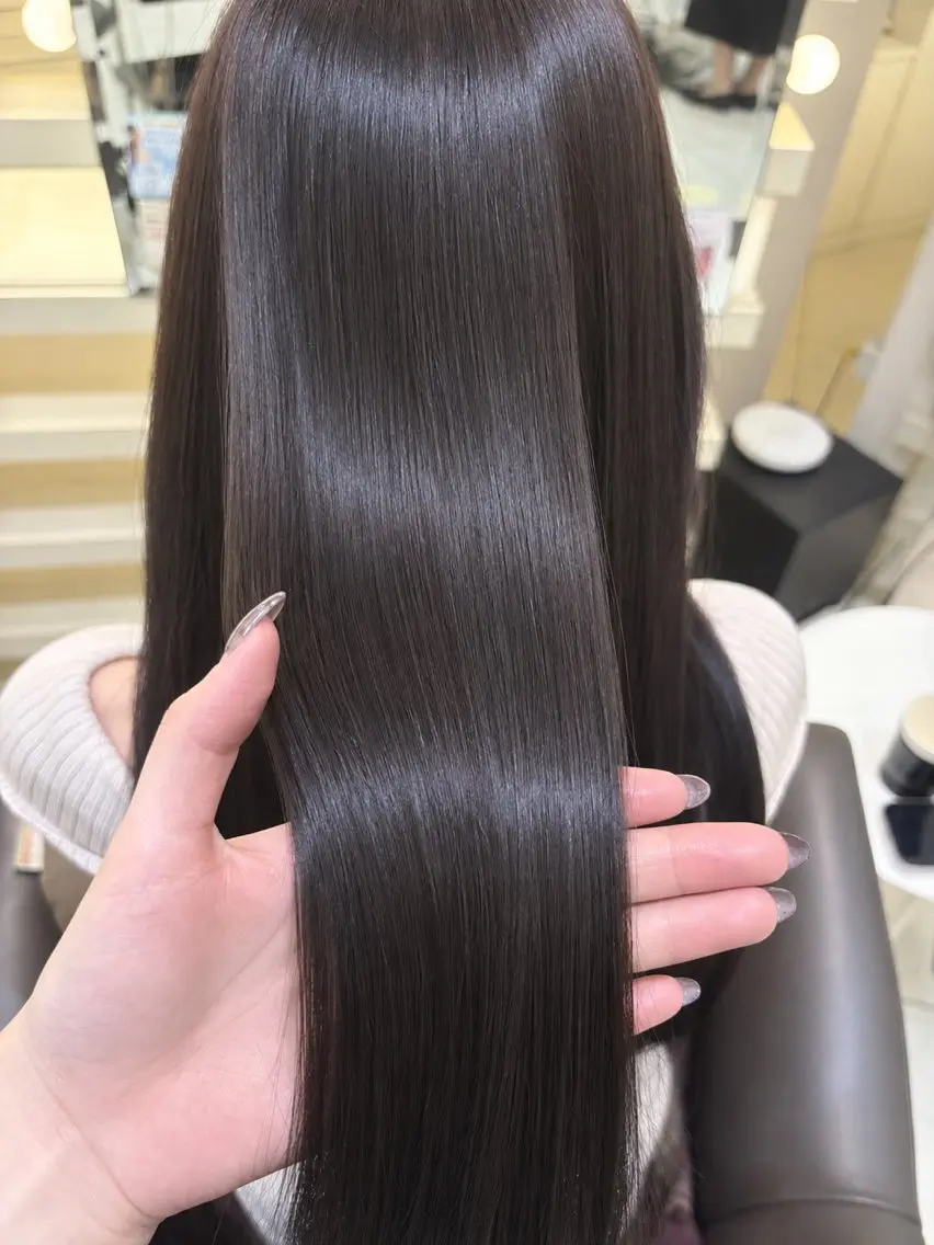 セミロング カラー カット ヘアカラー トリートメント 盛れる顔周り/艶髪/ 縮毛矯正/まりのヘアスタイル