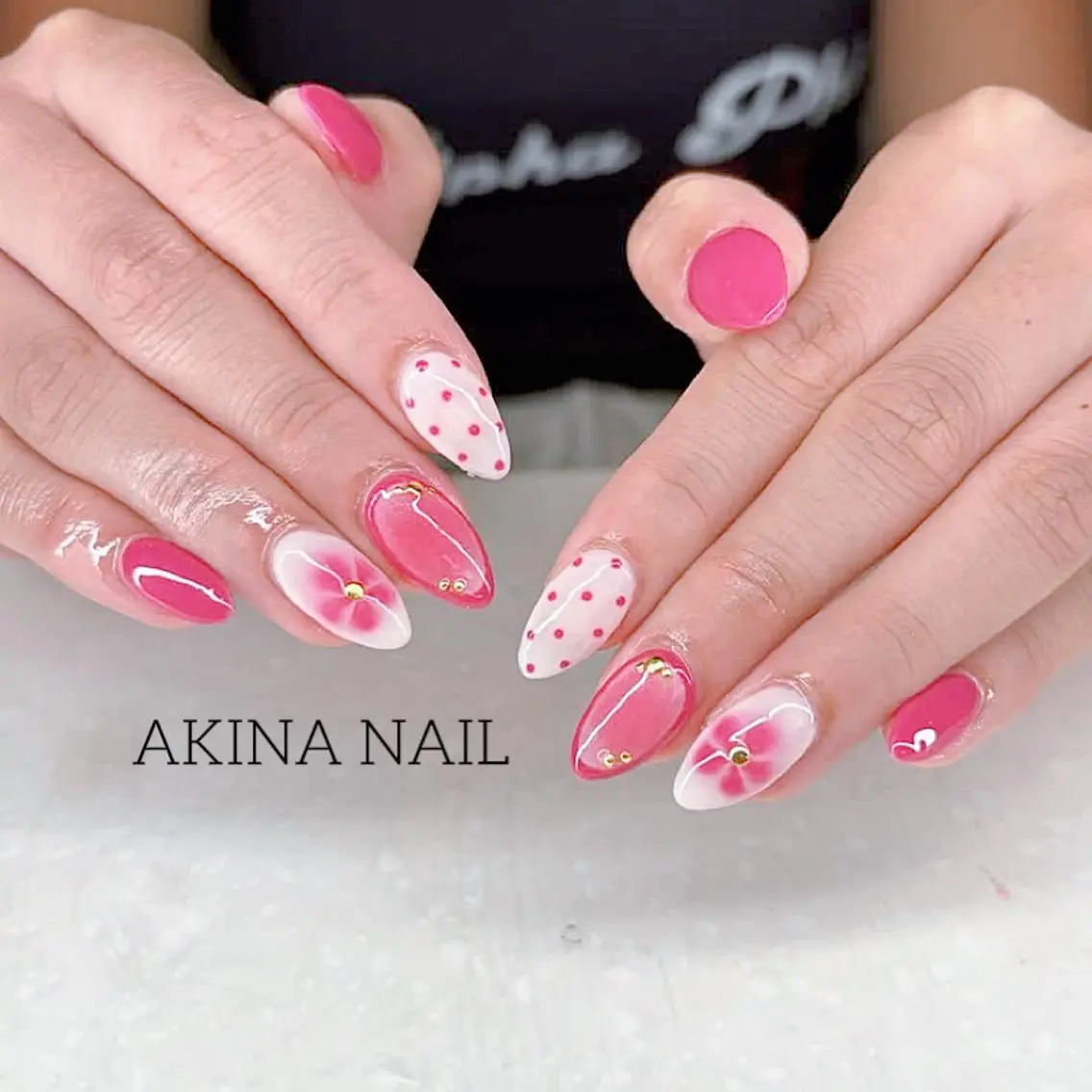 セミロング ハンドネイル Akina Nail 亀戸のネイルデザイン