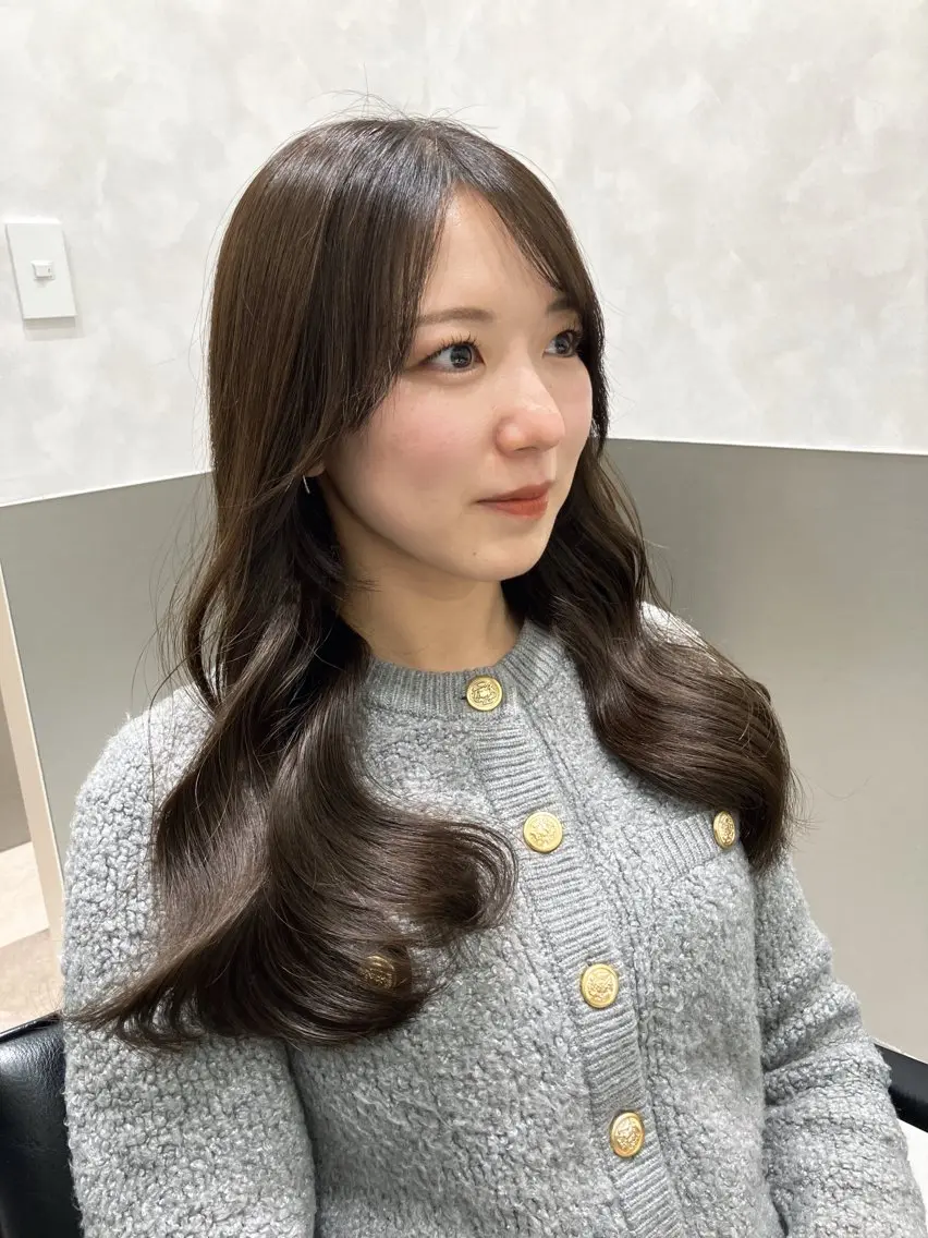 ロング カラー カット ヘアカラー トリートメント 💖ブリーチなし透明 感💖ASAHIのヘアスタイル