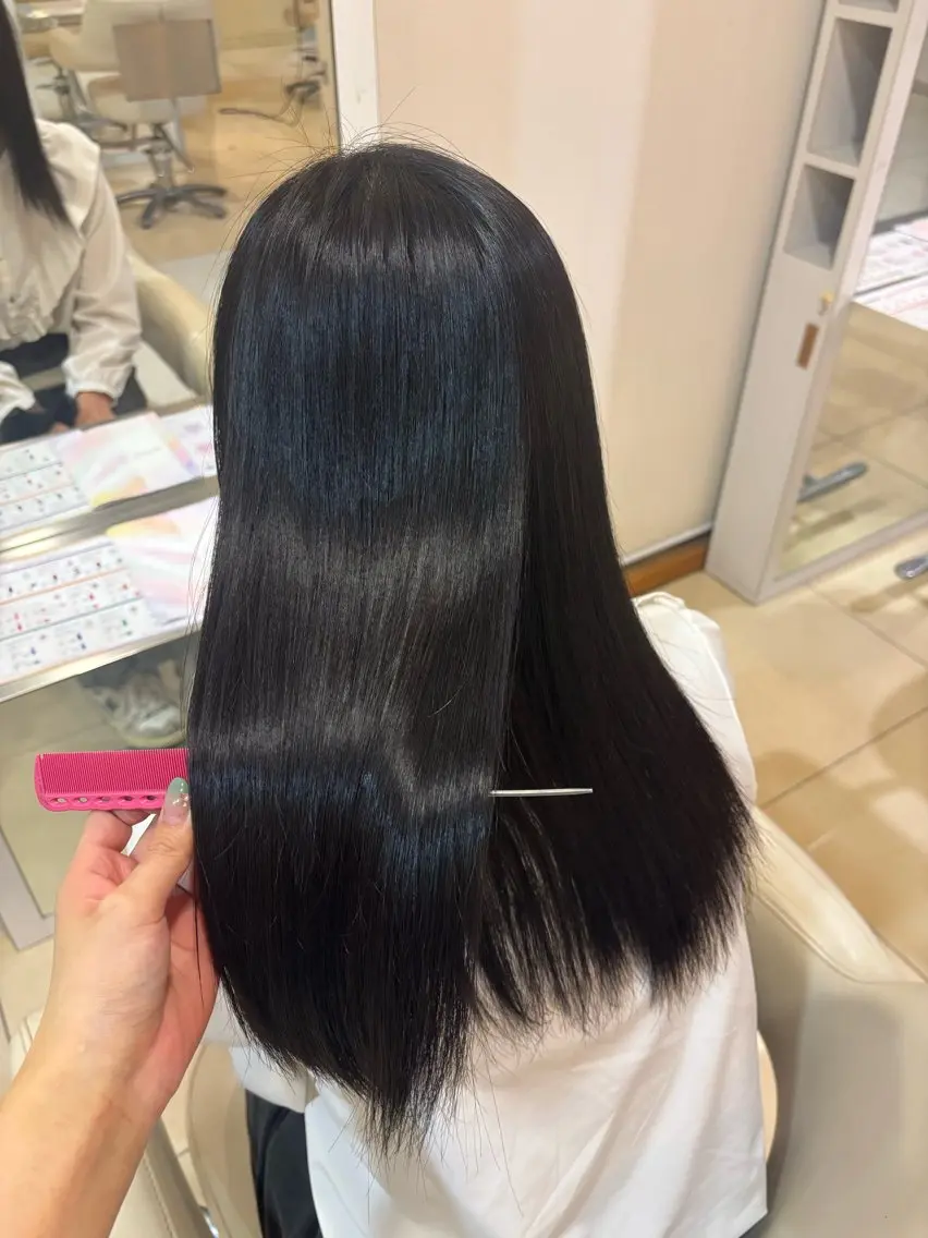 ロング 髪質改善 縮毛矯正 トリートメント ヘアカラー 縮毛矯正 トリートメント 💖改善カラー 板倉百花💖のヘアスタイル