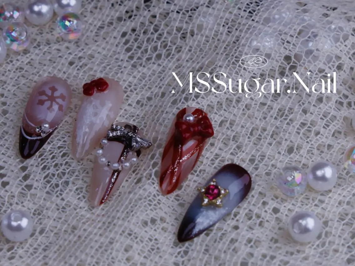ネイル ハロウィン ロングネイル マグネットネイル スカルプネイル ネイルチップ ハンドネイル MSSugar Nailのネイルデザイン