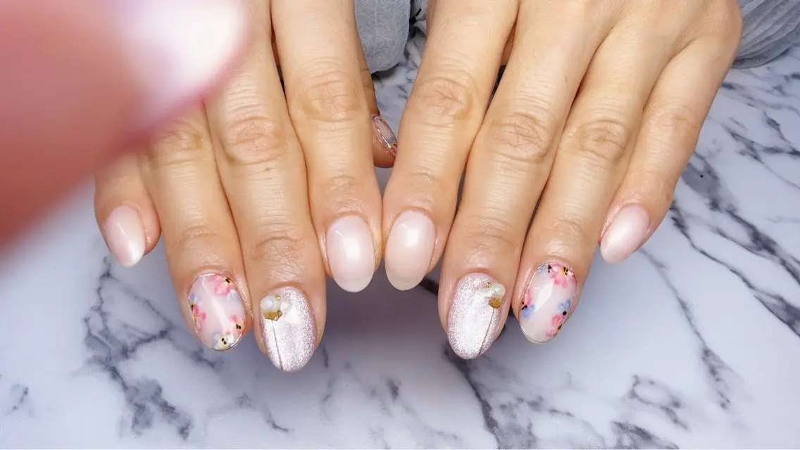 ネイル フラワーネイル 春ネイル nail salon ily 武蔵新城のネイルデザイン
