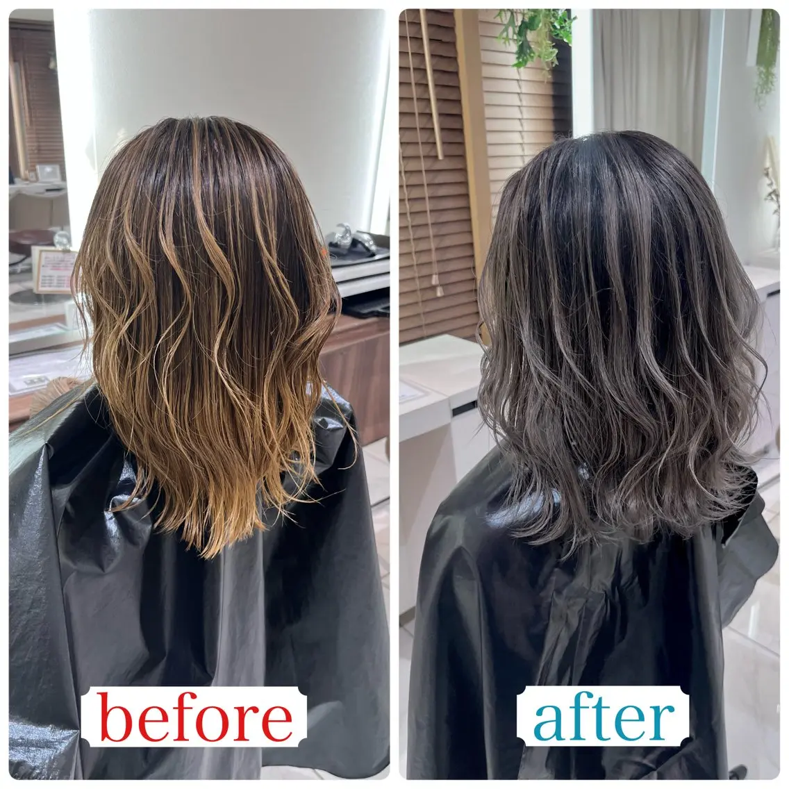 セミロング カラー バレイヤージュ ベージュカラー グレージュ ハイライトカラー ミルクティーベージュ ヘアカラー トリートメント 大宮/バレイヤージュ 髪質改善/澤田隆誠のヘアスタイル