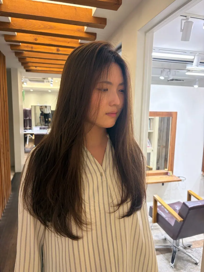 ロング カラー ベージュカラー 透明感カラー カット ヘアカラー 結衣/ 無料カットモデル🎀のヘアスタイル