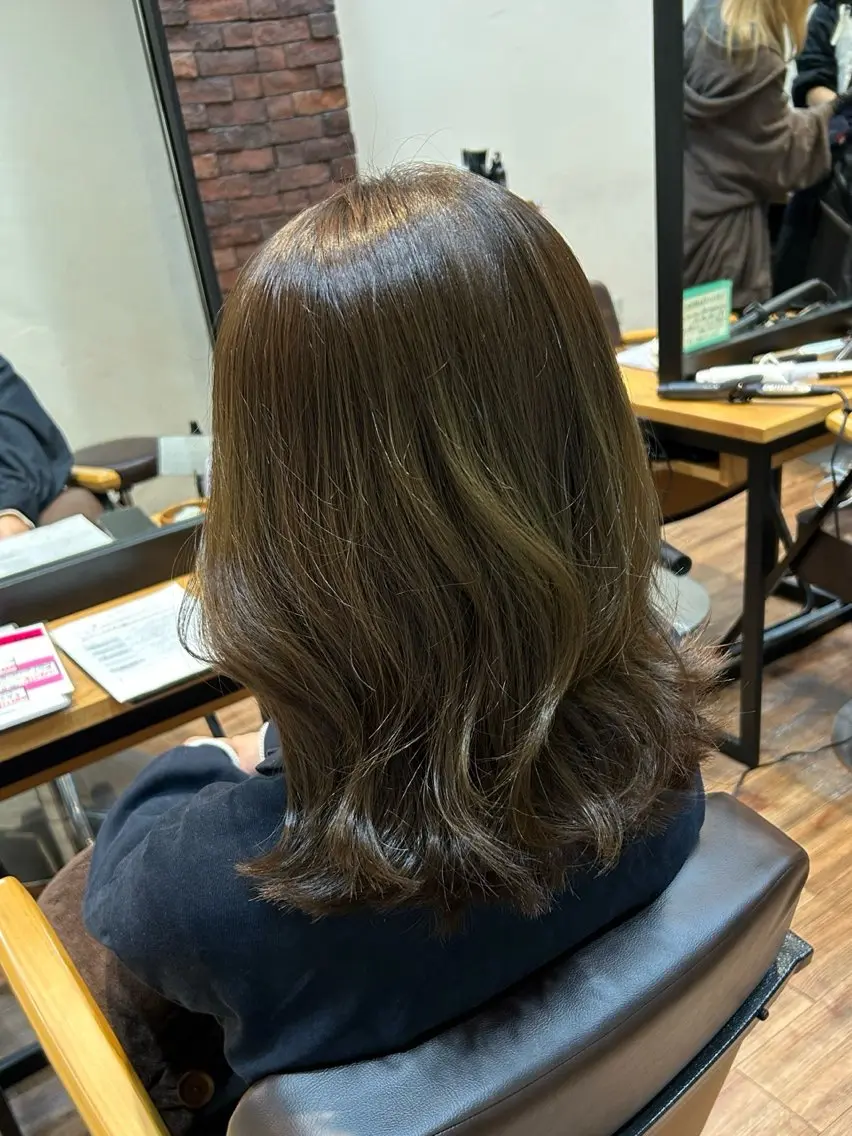 ミディアム 髪質改善 カット ヘアカラー 征矢 錦糸町髪質改善のヘアスタイル