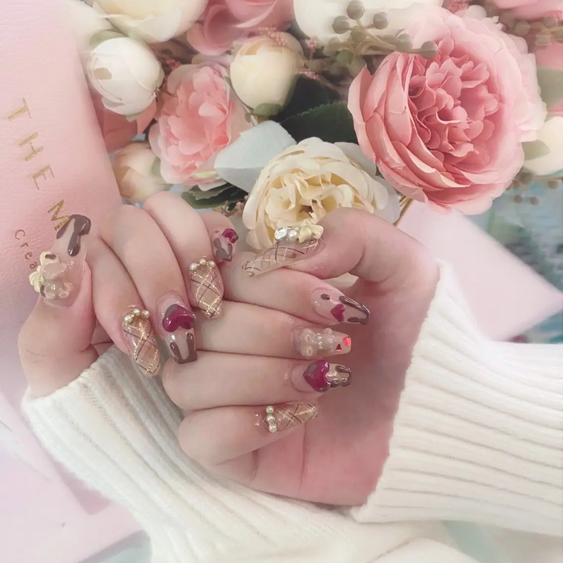 ネイル 長さ出し バレンタイン ワンホンネイル CHOA NAILのネイルデザイン