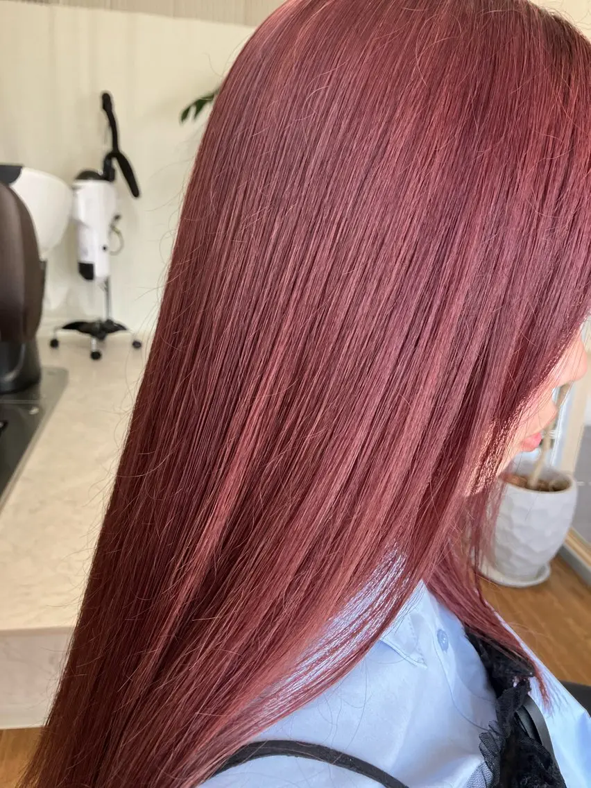 ロング カラー ダブルカラー ピンクカラー hair&eye AMANDAのマツエク・マツパデザイン