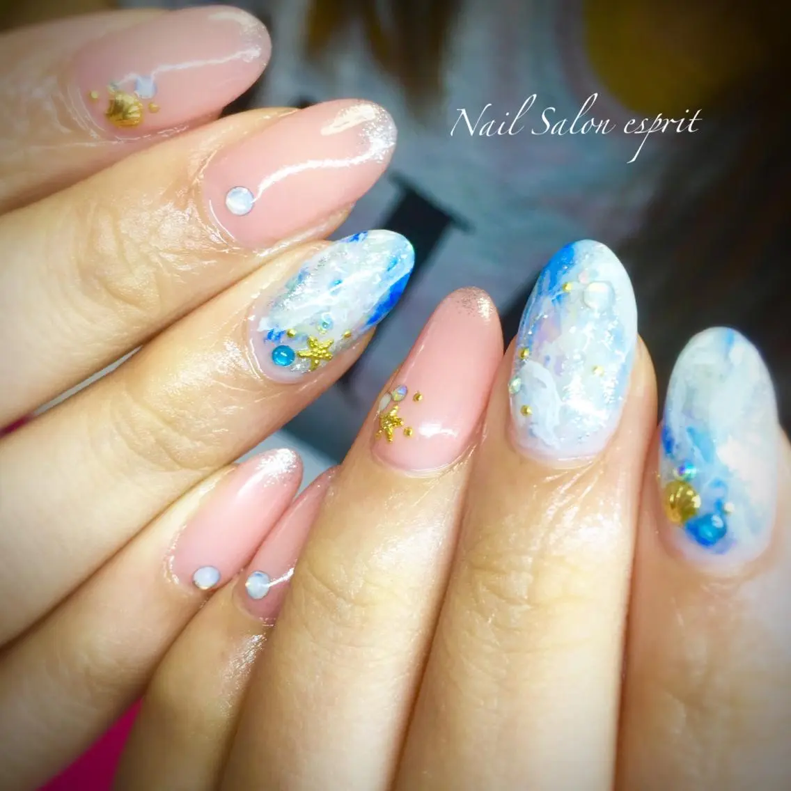 ネイル 大理石ネイル(マーブル) 夏ネイル Nail Salon espritのネイルデザイン